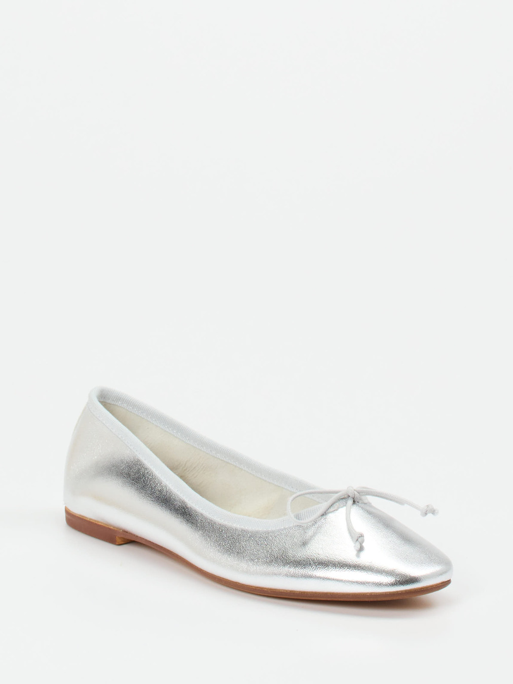 Andrea Puccini – Ballerinas aus Metallicleder in Silber