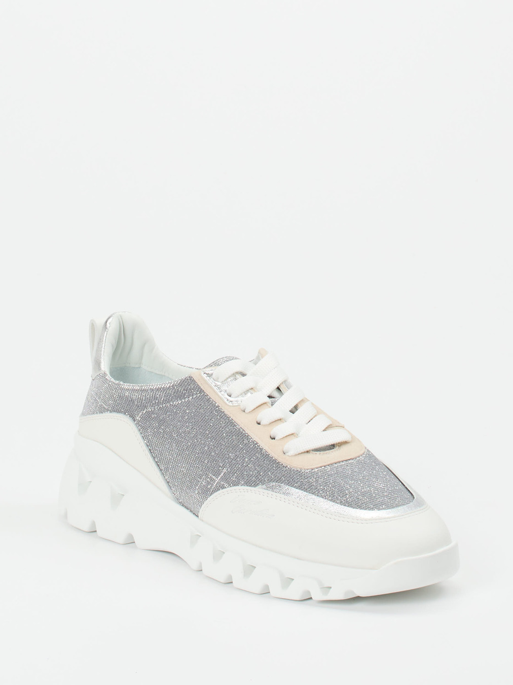 Donna Carolina – Chunky Sneaker aus Glitzertextil silber