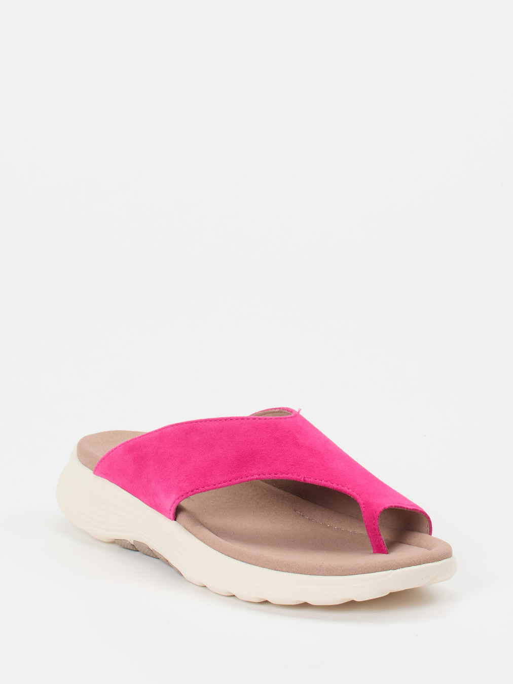 Gabor Comfort – Zehentrenner aus Veloursleder pink