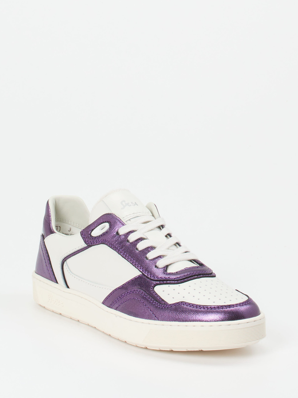 Sioux – Sneaker aus Lammnappa in Weiß Metallic