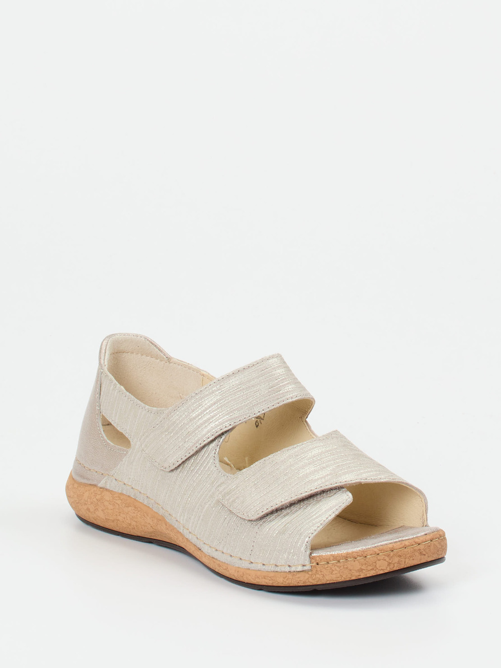 Waldläufer – Komfortsandalen aus geprägtem Leder beige