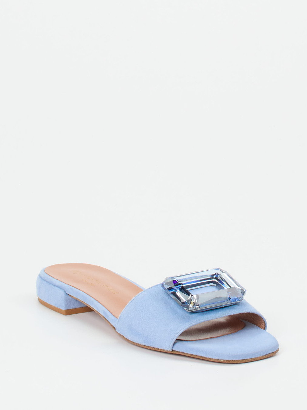 Konstantin Starke – Slides aus Veloursleder Hellblau