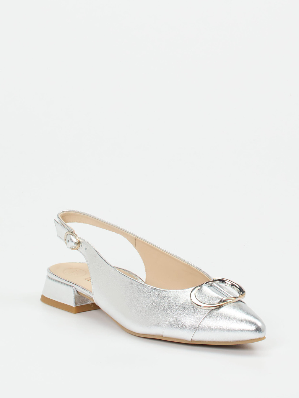Paul Green – Slingpumps aus Metallicleder in Silber