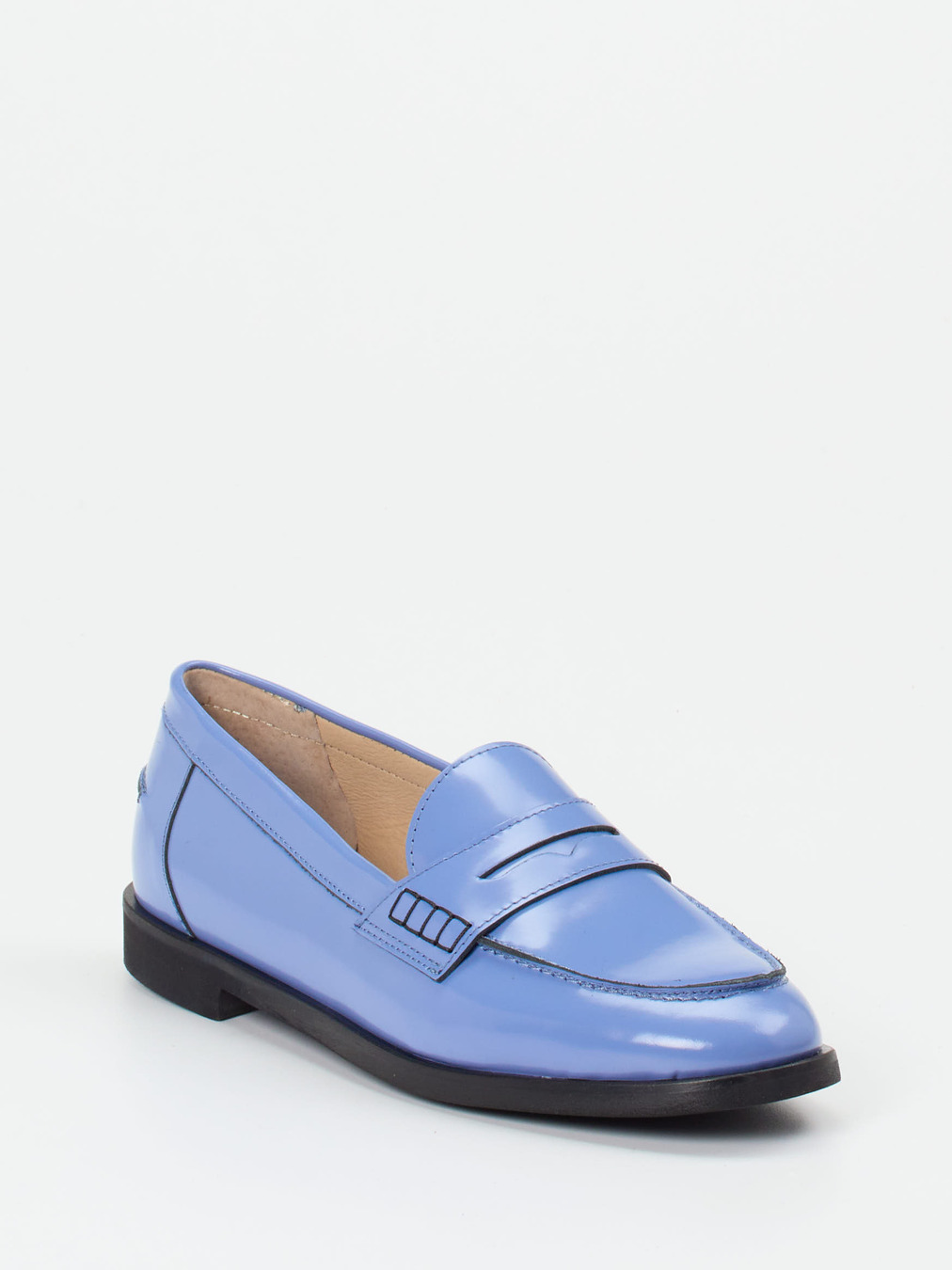 Andrea Puccini – Loafer aus Hochglanzleder Hellblau