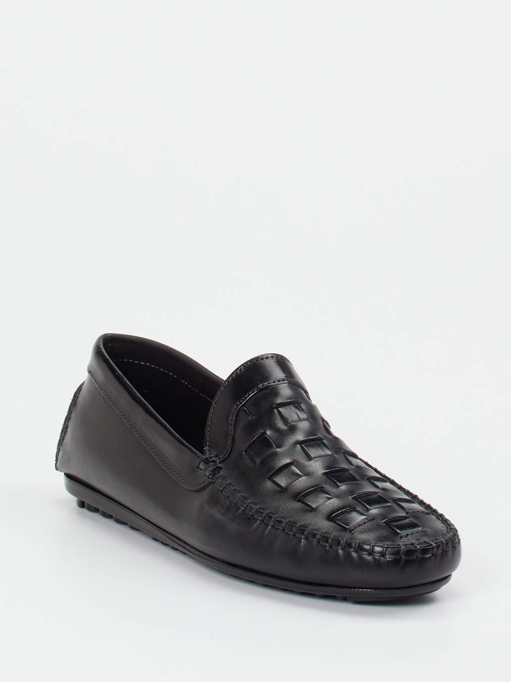 Andrea Puccini – Loafer aus Flechtleder schwarz