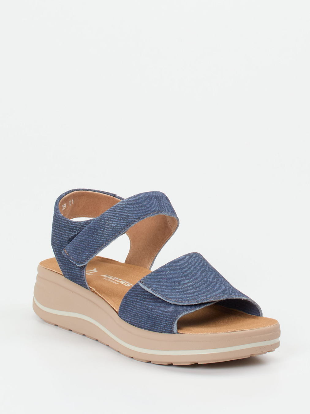 Hartjes – Komfortsandale aus Veloursleder denimblau