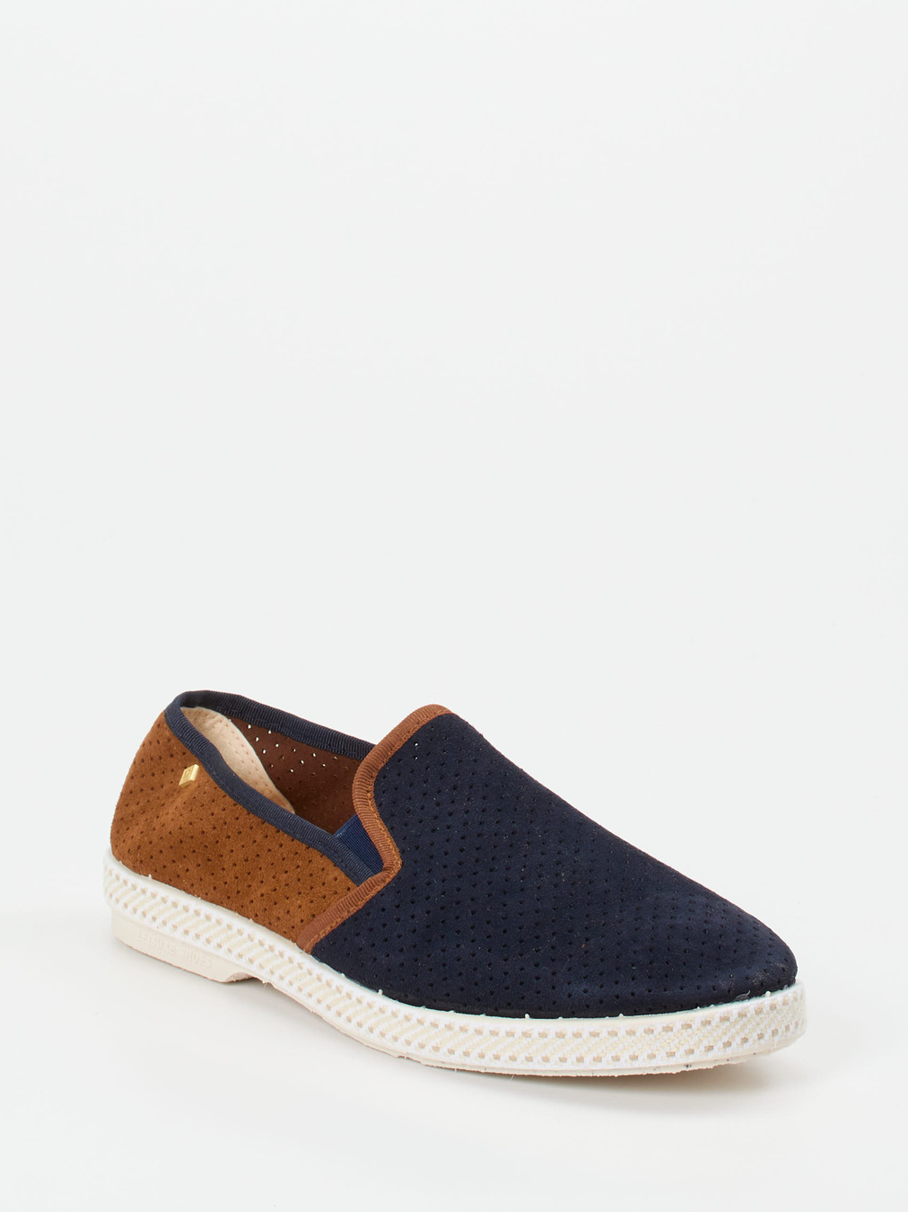 Rivieras – Slipper aus Veloursleder Dunkelblau