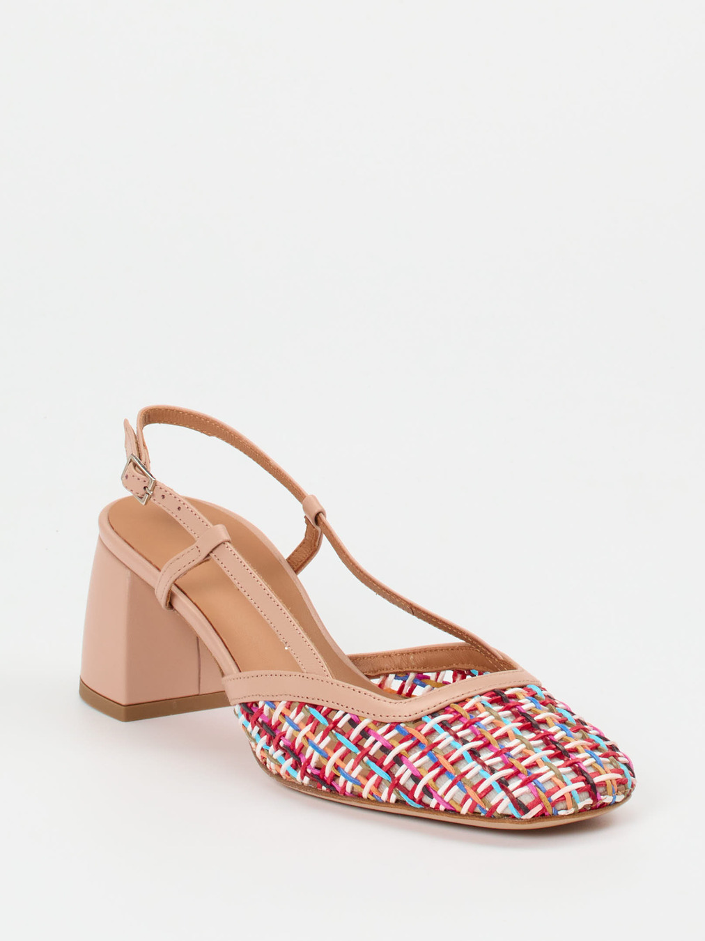 Andrea Puccini – Slingback-Pumps aus Flechtleder multi