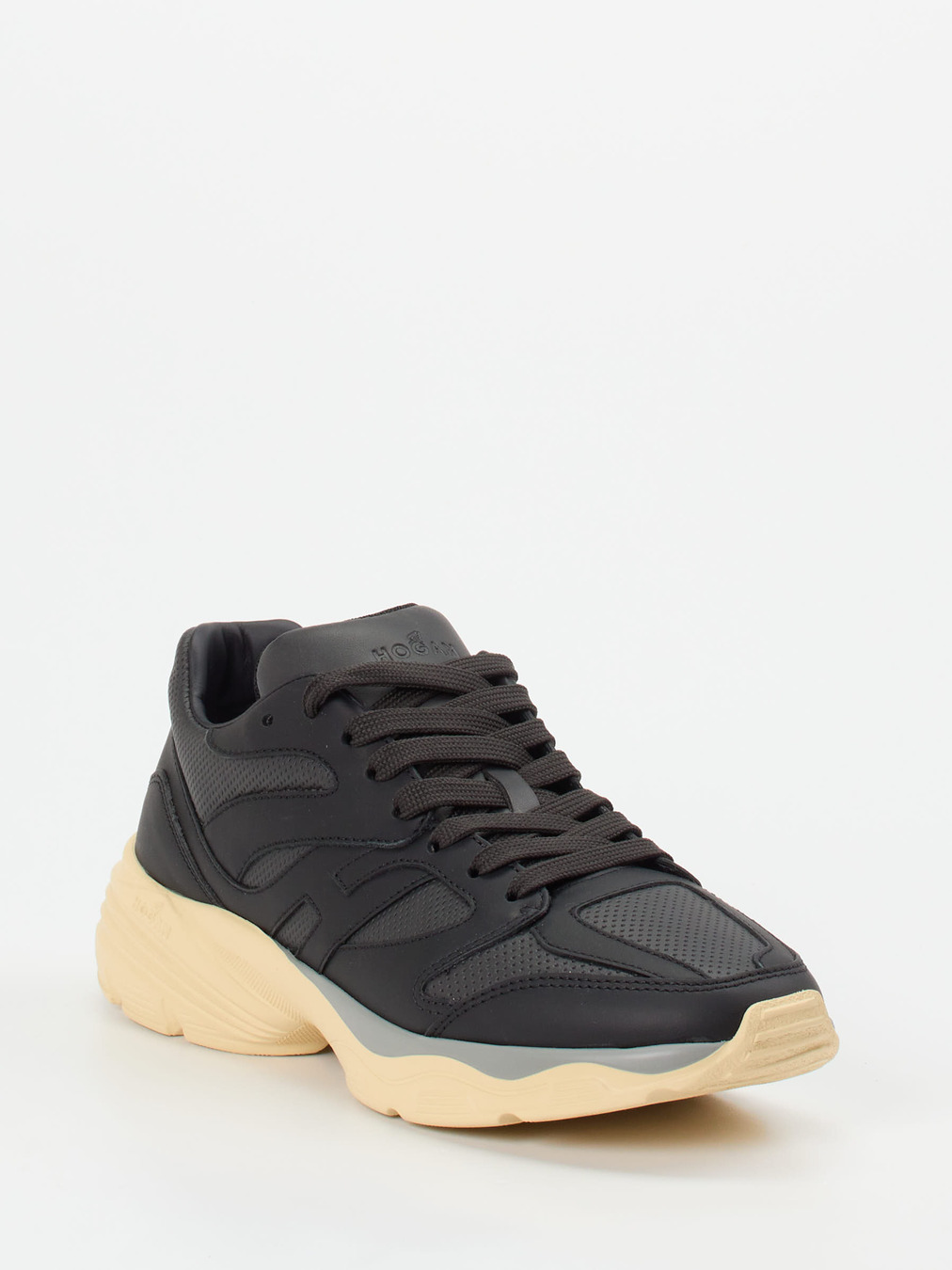 Hogan – Chunky Sneaker aus Kalbleder und Mesh schwarz