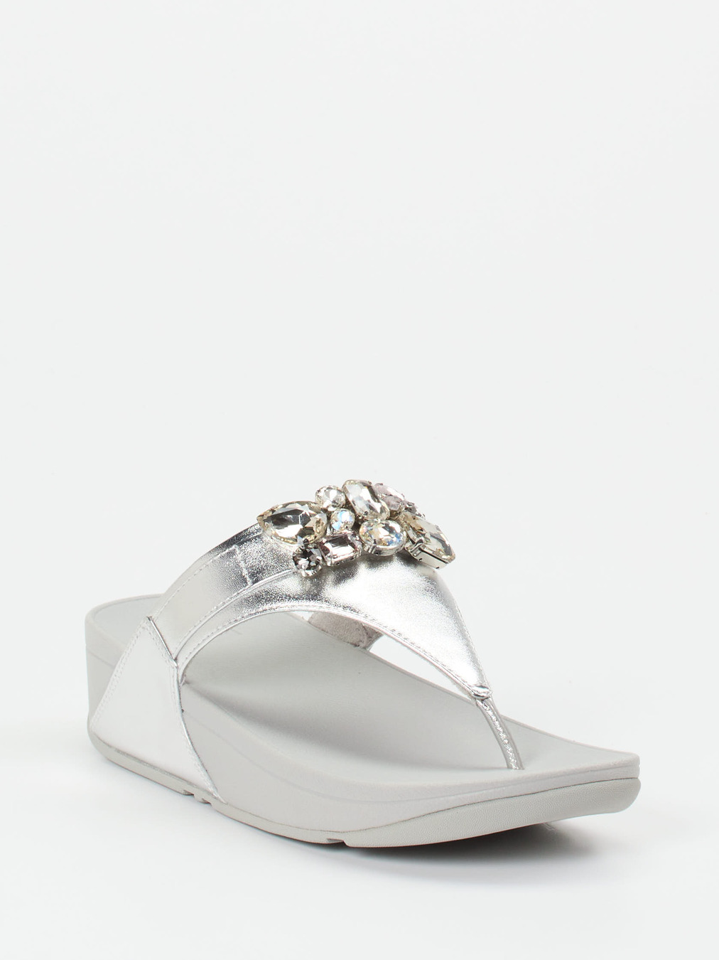 FitFlop – Zehentrenner aus Kalbleder in Silber