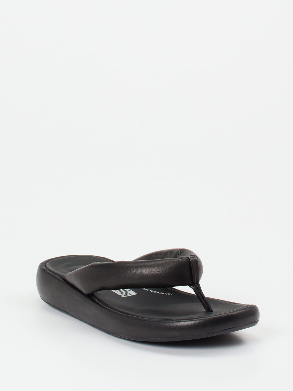 FitFlop – Zehentrenner aus Kalbleder Schwarz