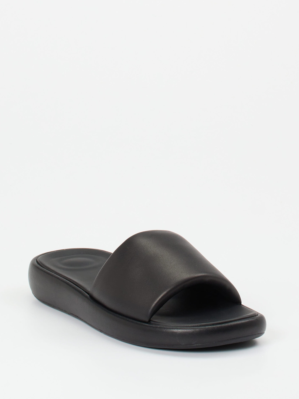 FitFlop – Pantolette aus Kalbleder schwarz