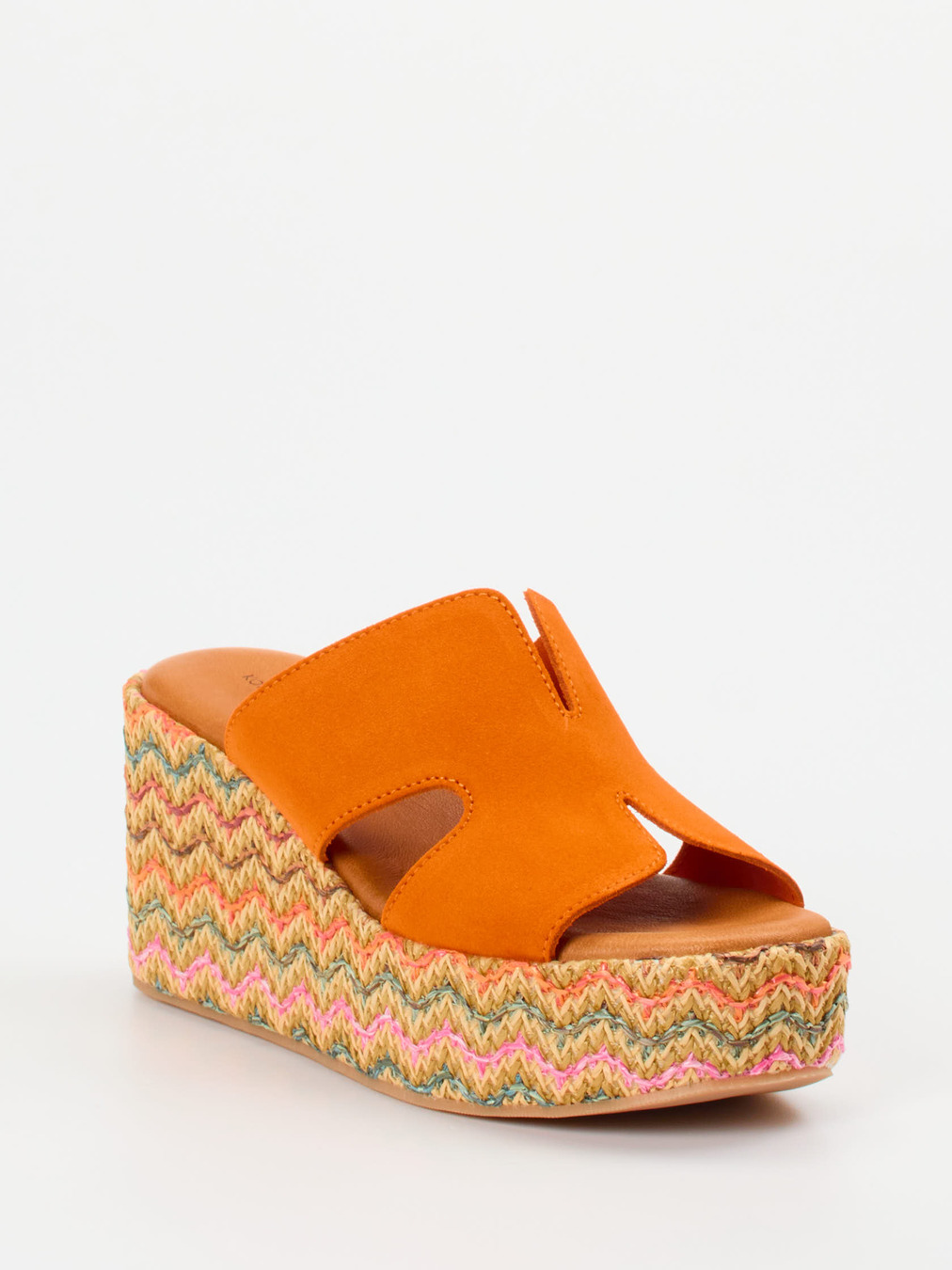Konstantin Starke – Plateau-Pantolette aus Veloursleder Orange