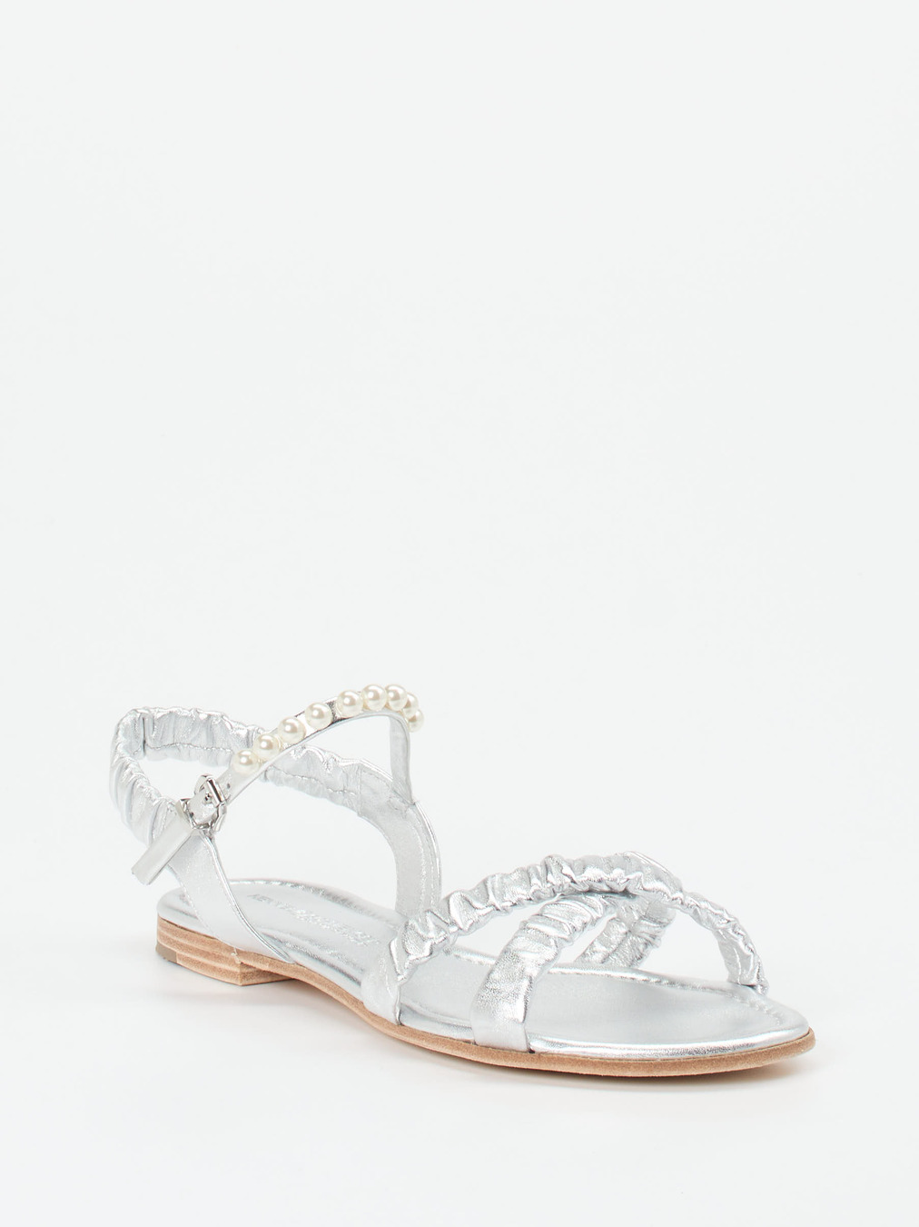 Kennel & Schmenger – Riemchensandale aus Metallicleder silber