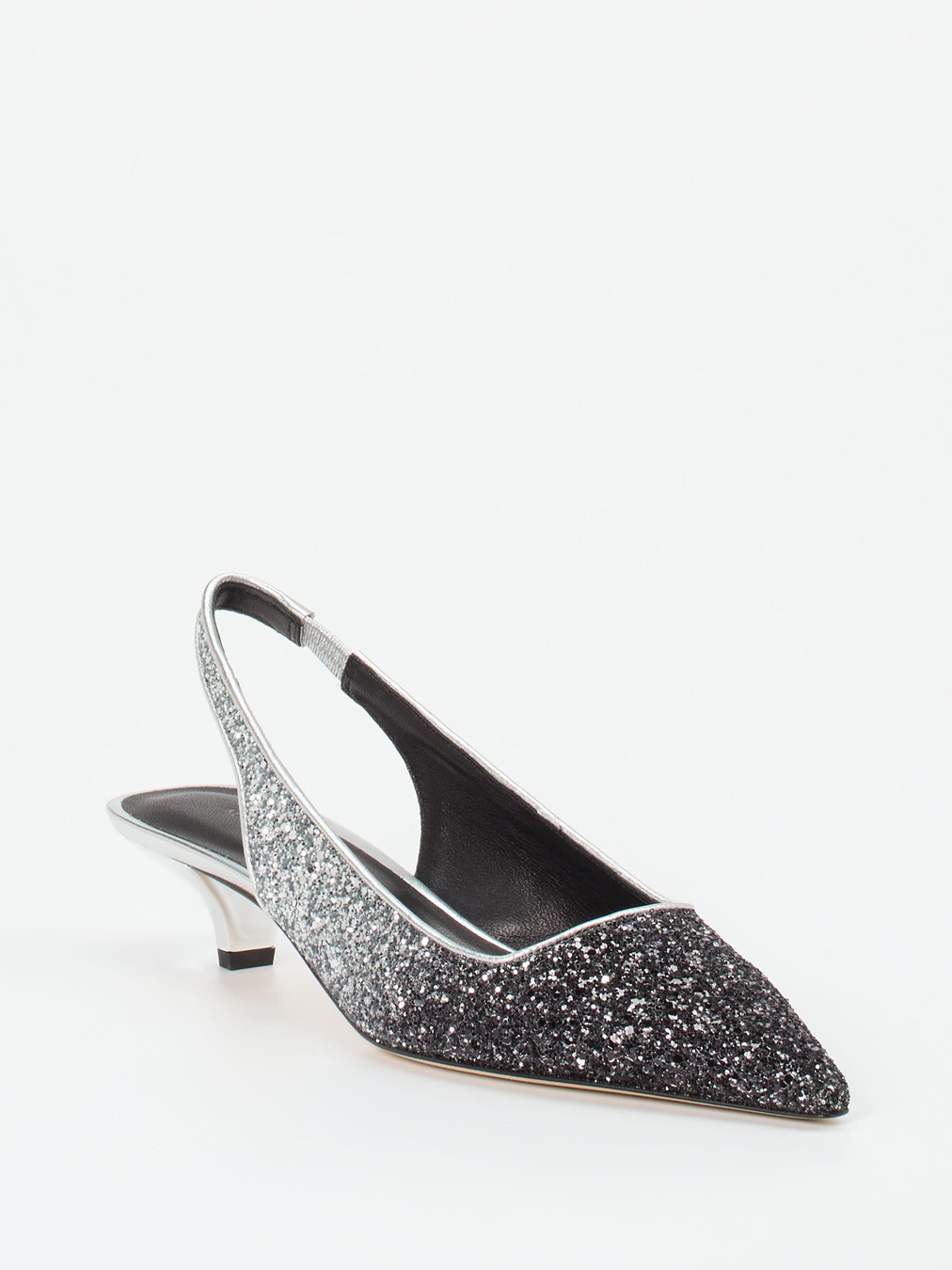 Konstantin Starke – Slingpumps aus Metallicleder Schwarz