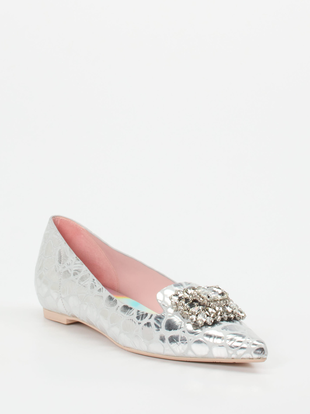 RAS – Spitzballerinas aus Metallicleder silber