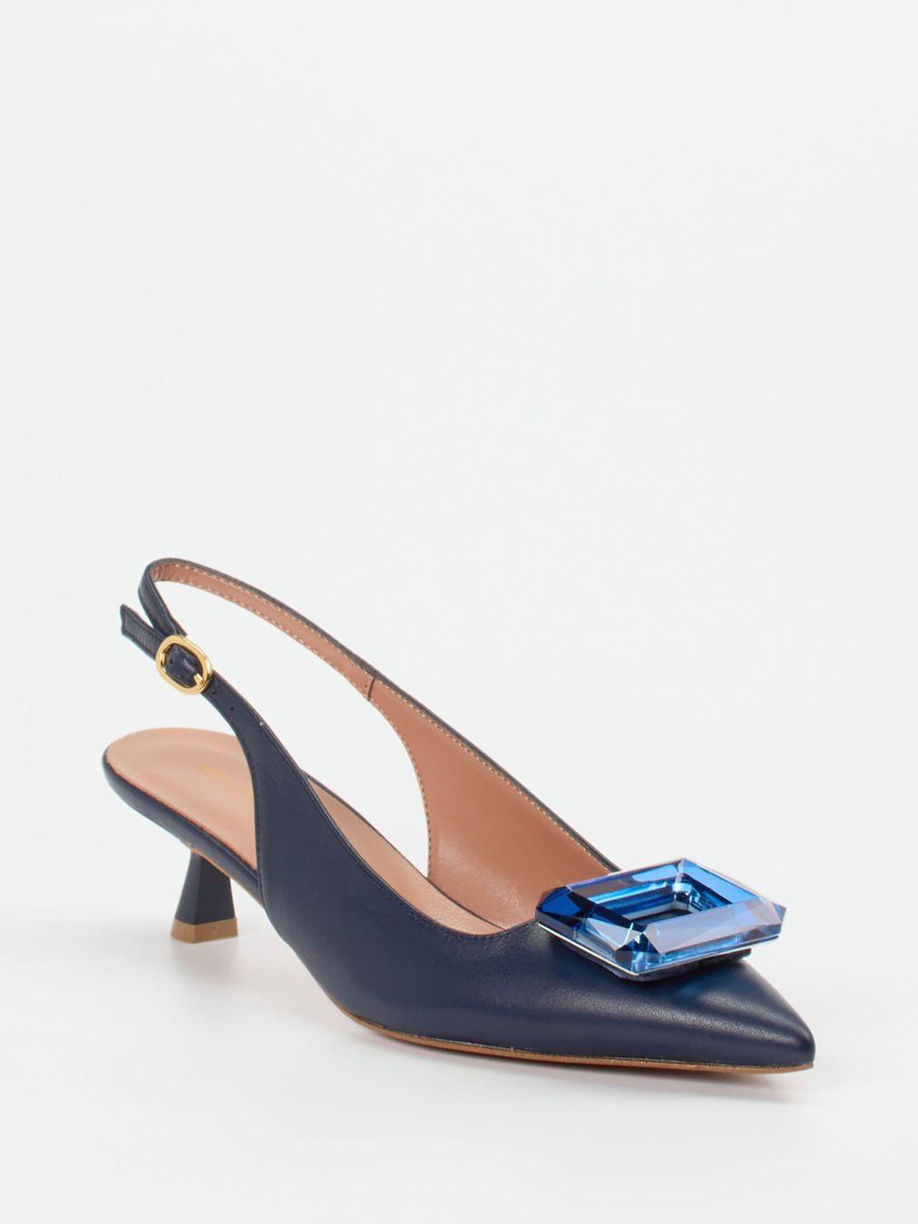Konstantin Starke – Slingback-Pumps aus Lammleder Dunkelblau