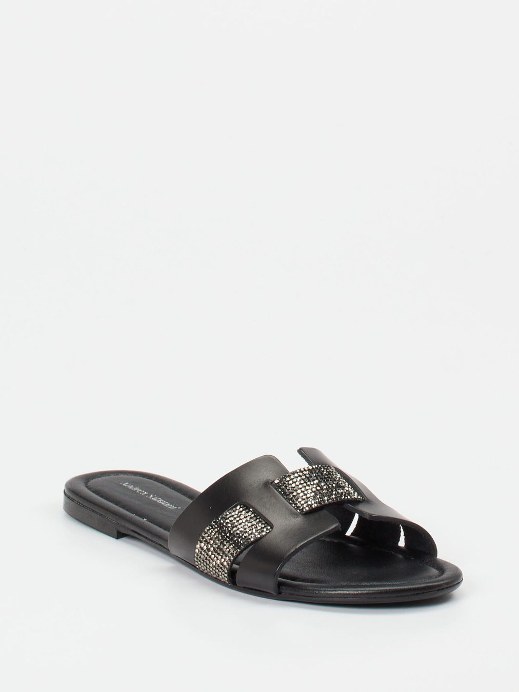 Andrea Sabatini – Pantolette aus Kalbleder mit Strass