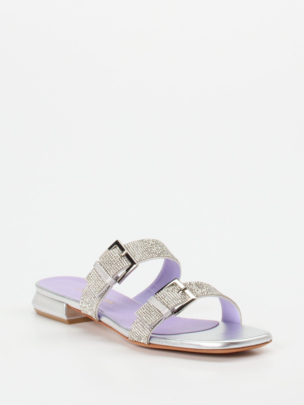 Konstantin Starke – Pantolette aus Metallicleder silber