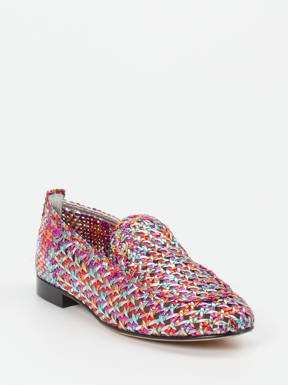 Andrea Puccini – Slipper aus Flechtleder Multicolor