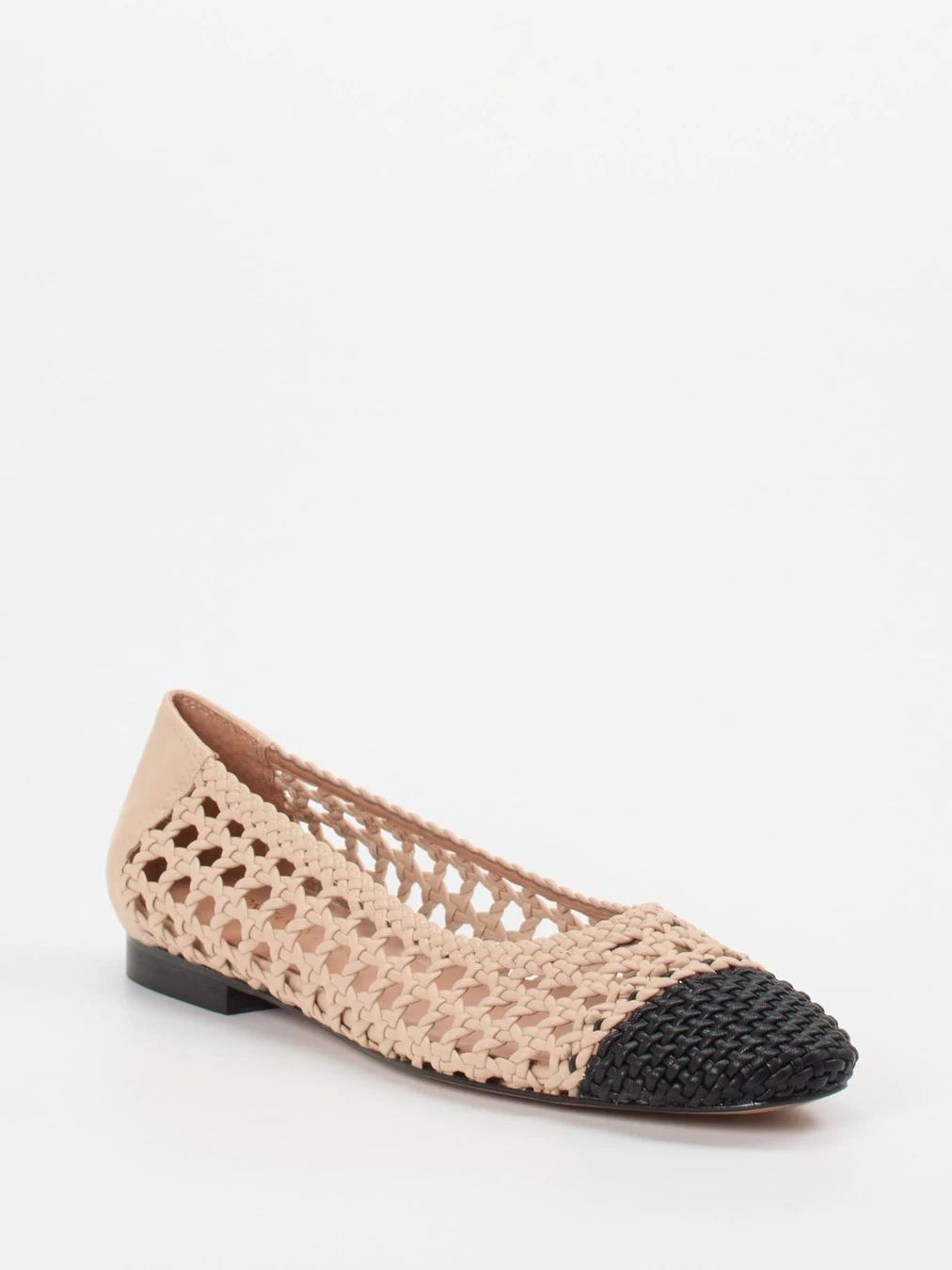 Konstantin Starke – Ballerina aus Flechtleder beige-schwarz