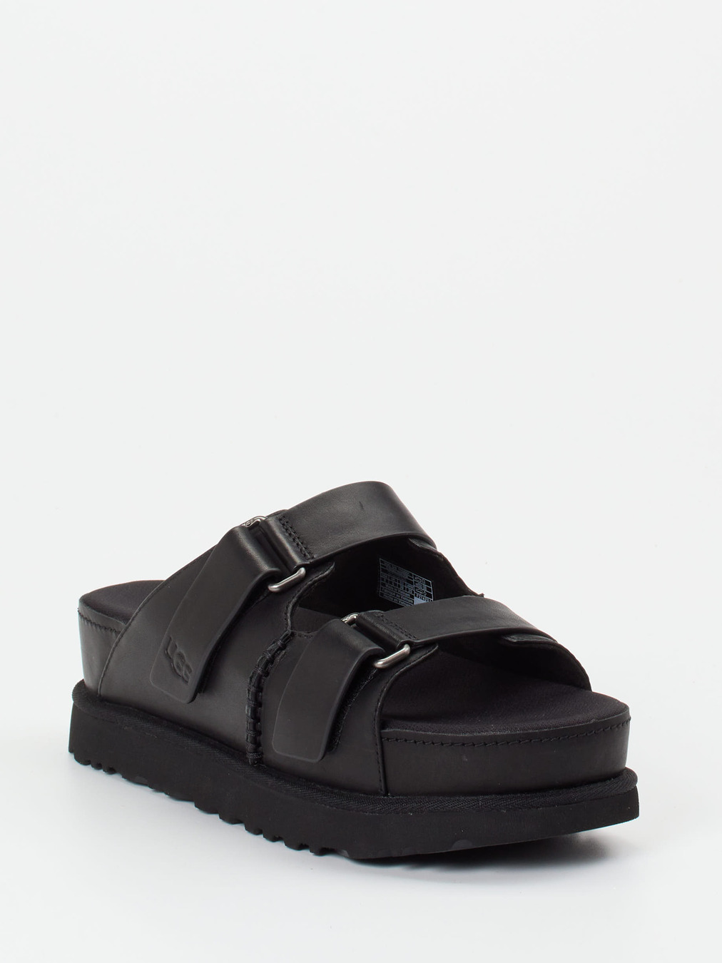 UGG – Plateau-Sandalen aus Kalbleder schwarz