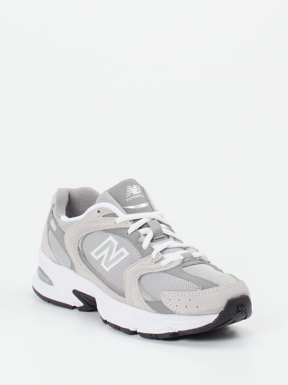 New Balance – Sneaker aus Mesh und Veloursleder grau