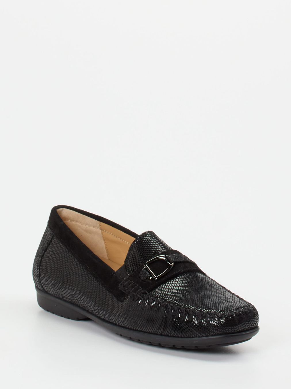 Sioux – Mokassin aus geprägtem Leder Schwarz