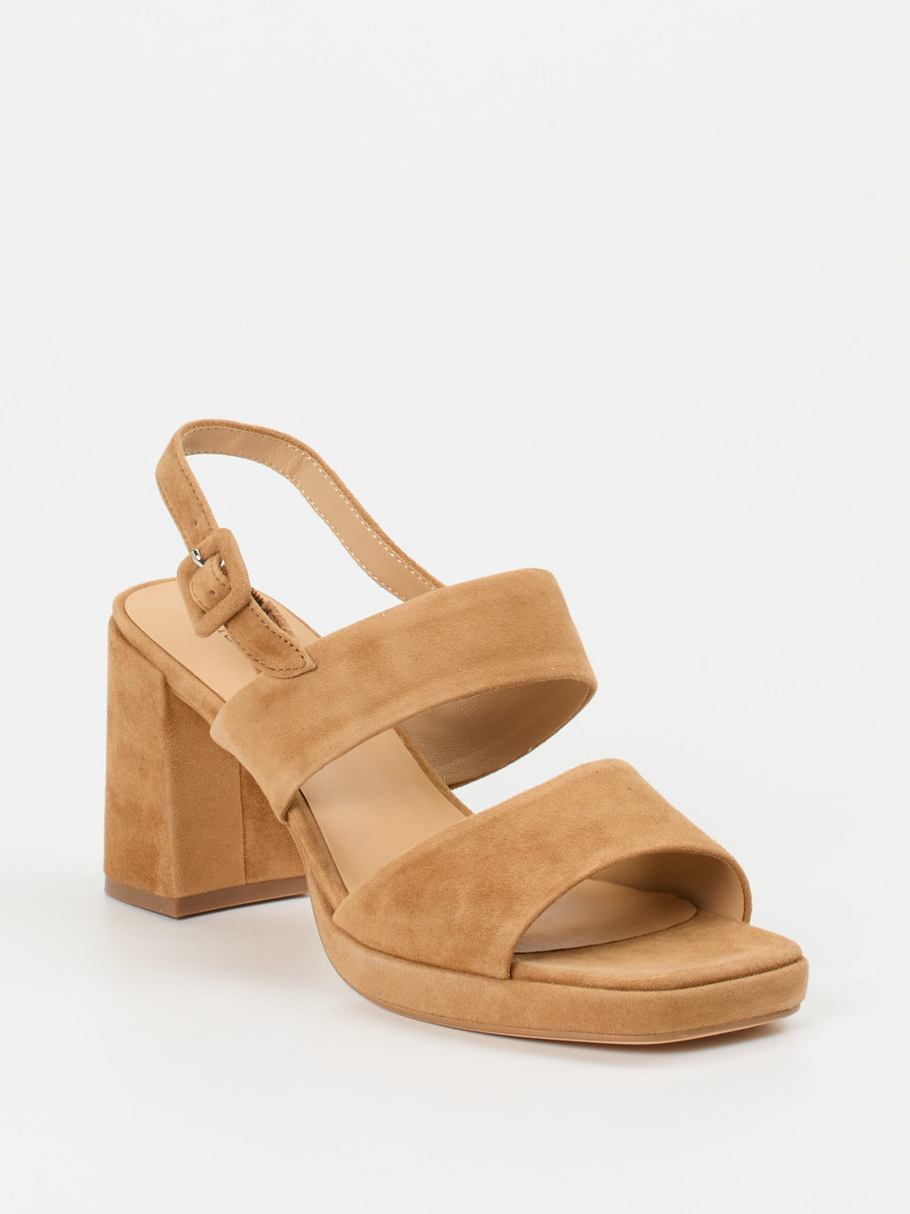 Regarde Le Ciel – Sandalen aus Nubukleder cognacbraun