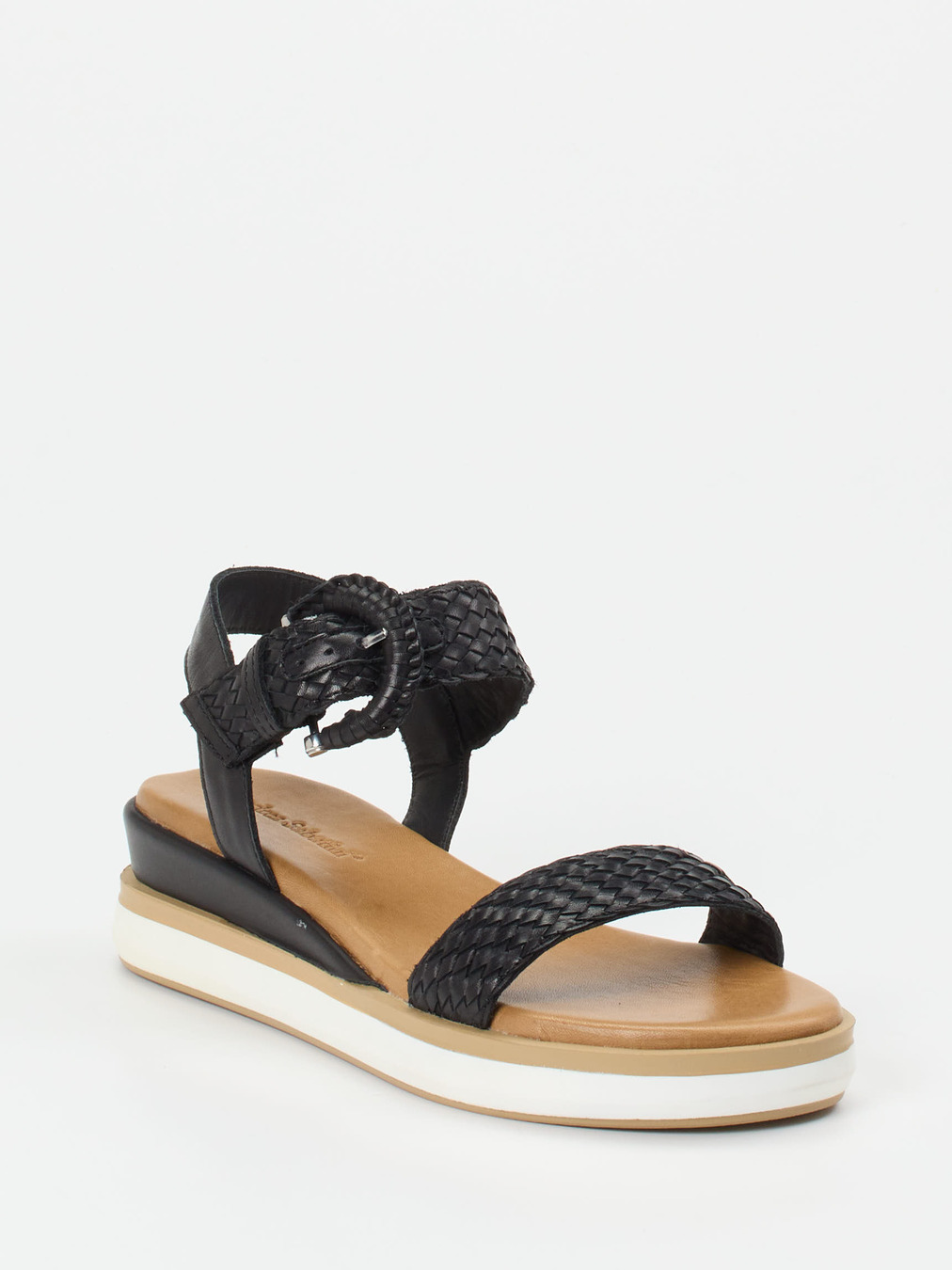 Andrea Sabatini – Plateausandale aus Flechtleder schwarz