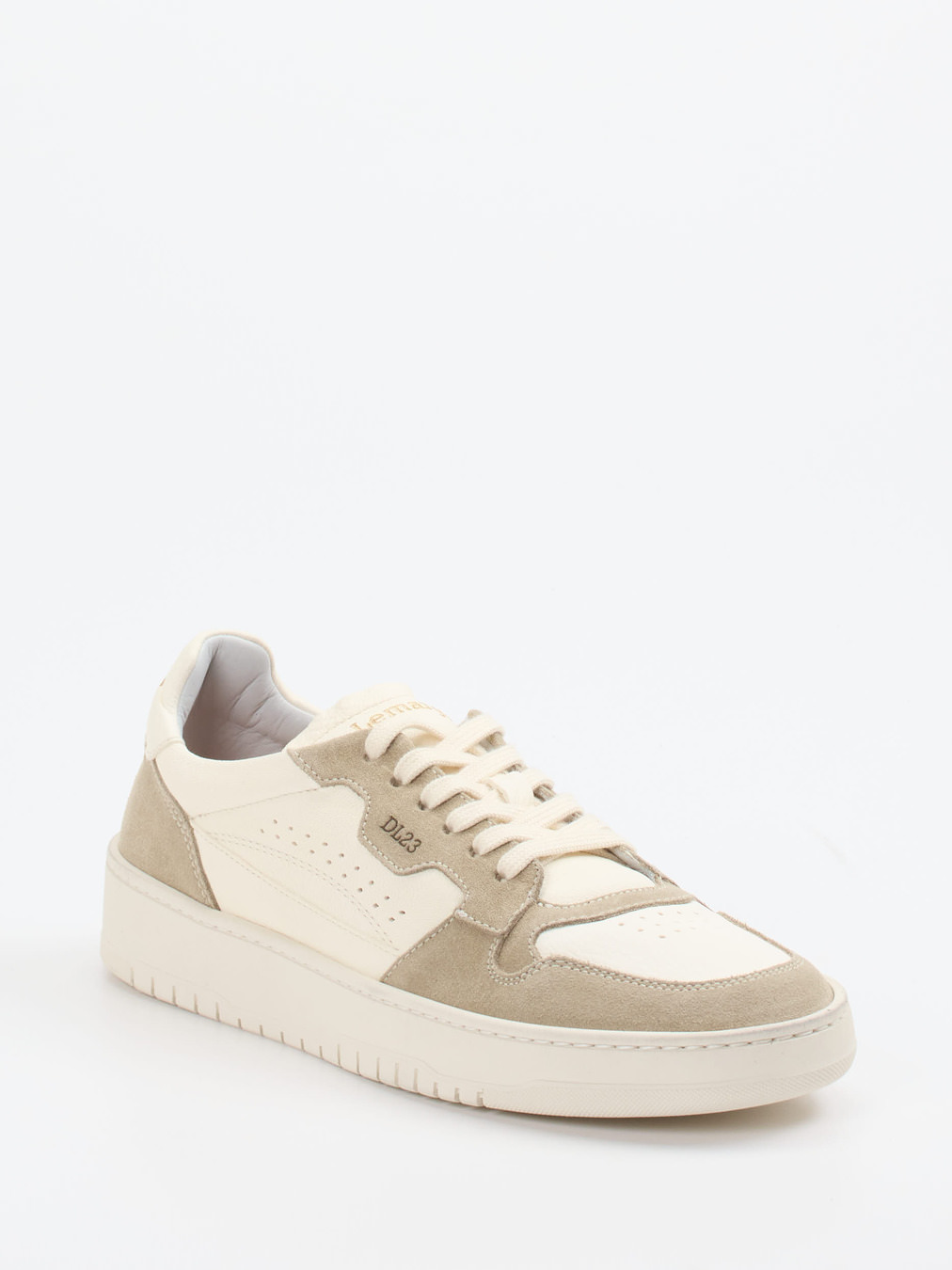 Lemargo – Sneaker aus Velours- und Glattleder Creme