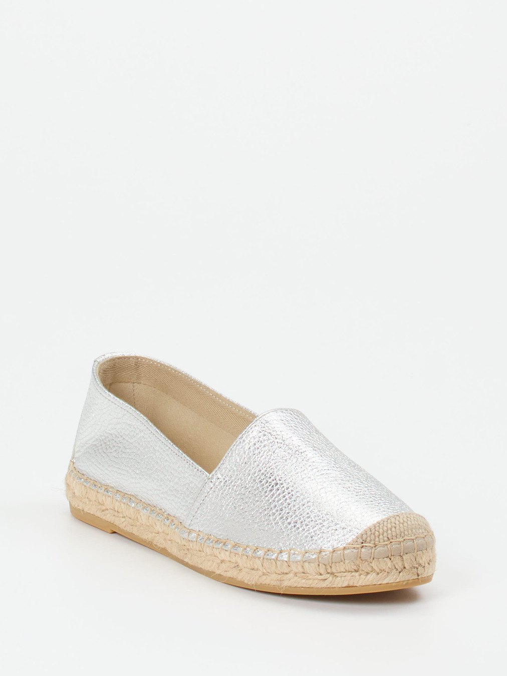 Andrea Puccini – Espadrilles aus Lammleder silberfarben
