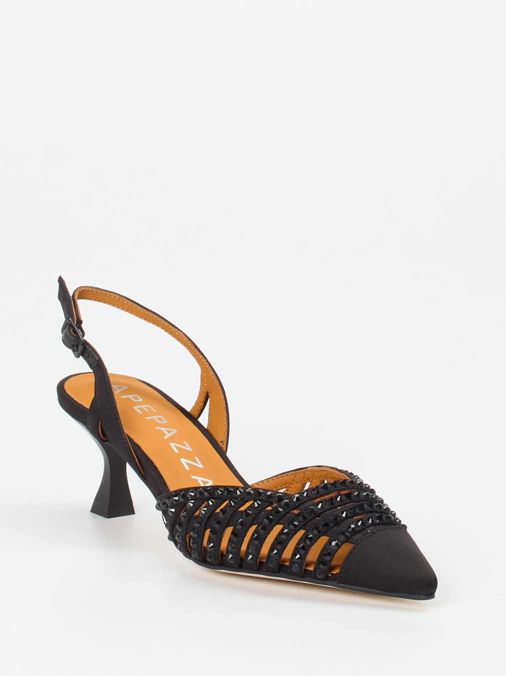 Apepazza – Slingback-Pumps aus Metallicleder schwarz