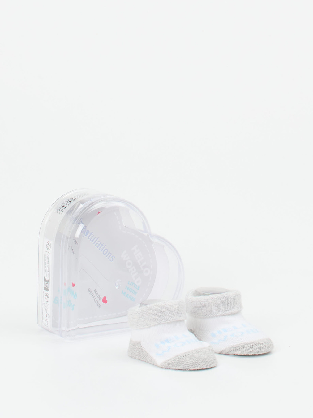 Camano – Neugeborenen-Söckchen aus Textil Weiß-Grau