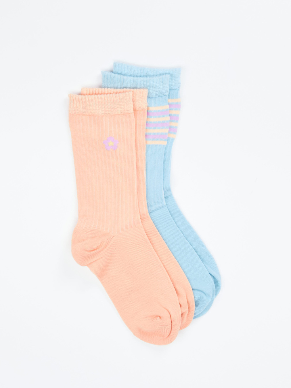 S.Oliver – Crew-Socken aus Textil mit Pastellstreifen