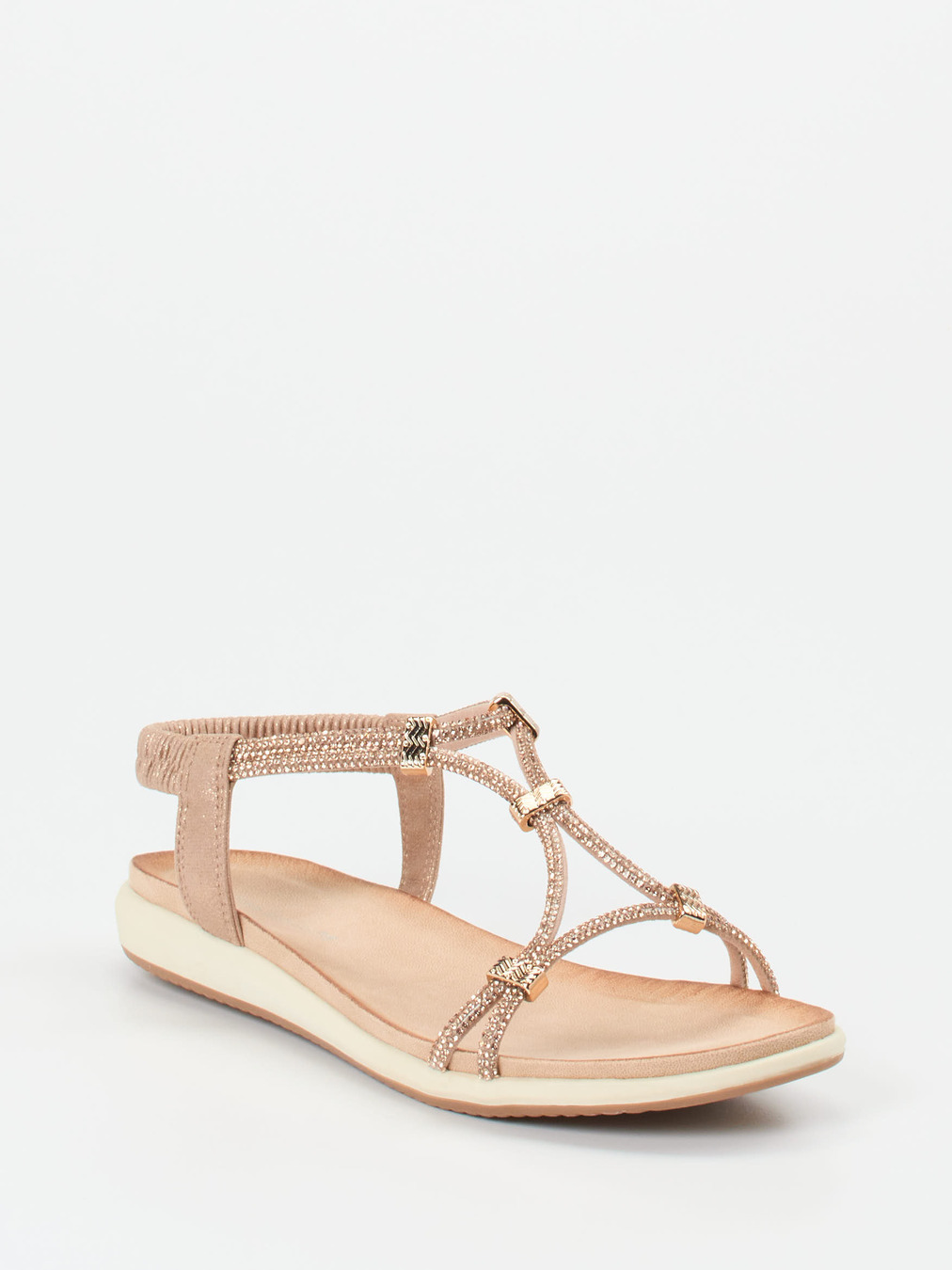 Andrea Puccini – Zehensteg-Sandalen aus Metallicleder rosa