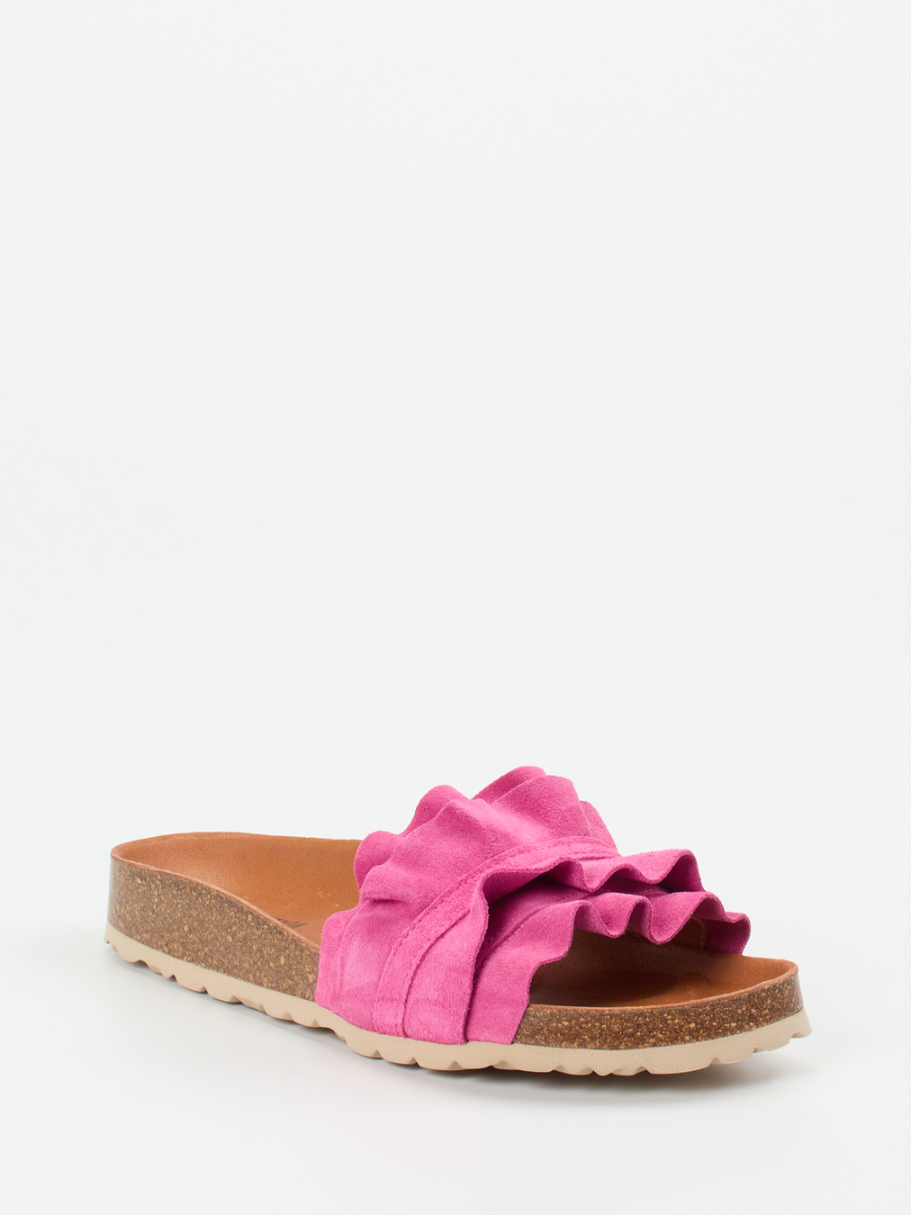 Verbenas – Pantolette aus Veloursleder Pink