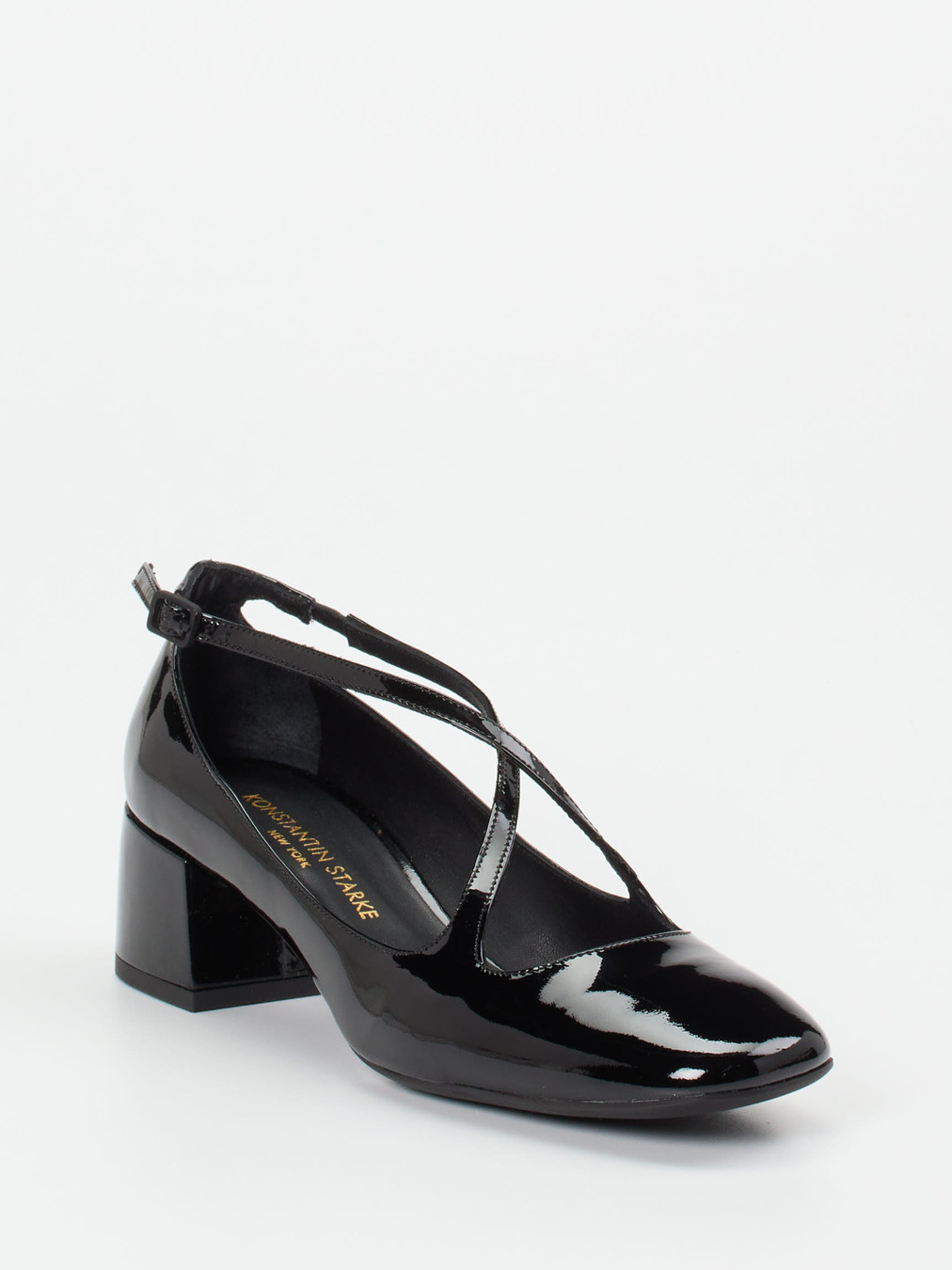 Konstantin Starke – Spangenpumps aus Lackleder schwarz