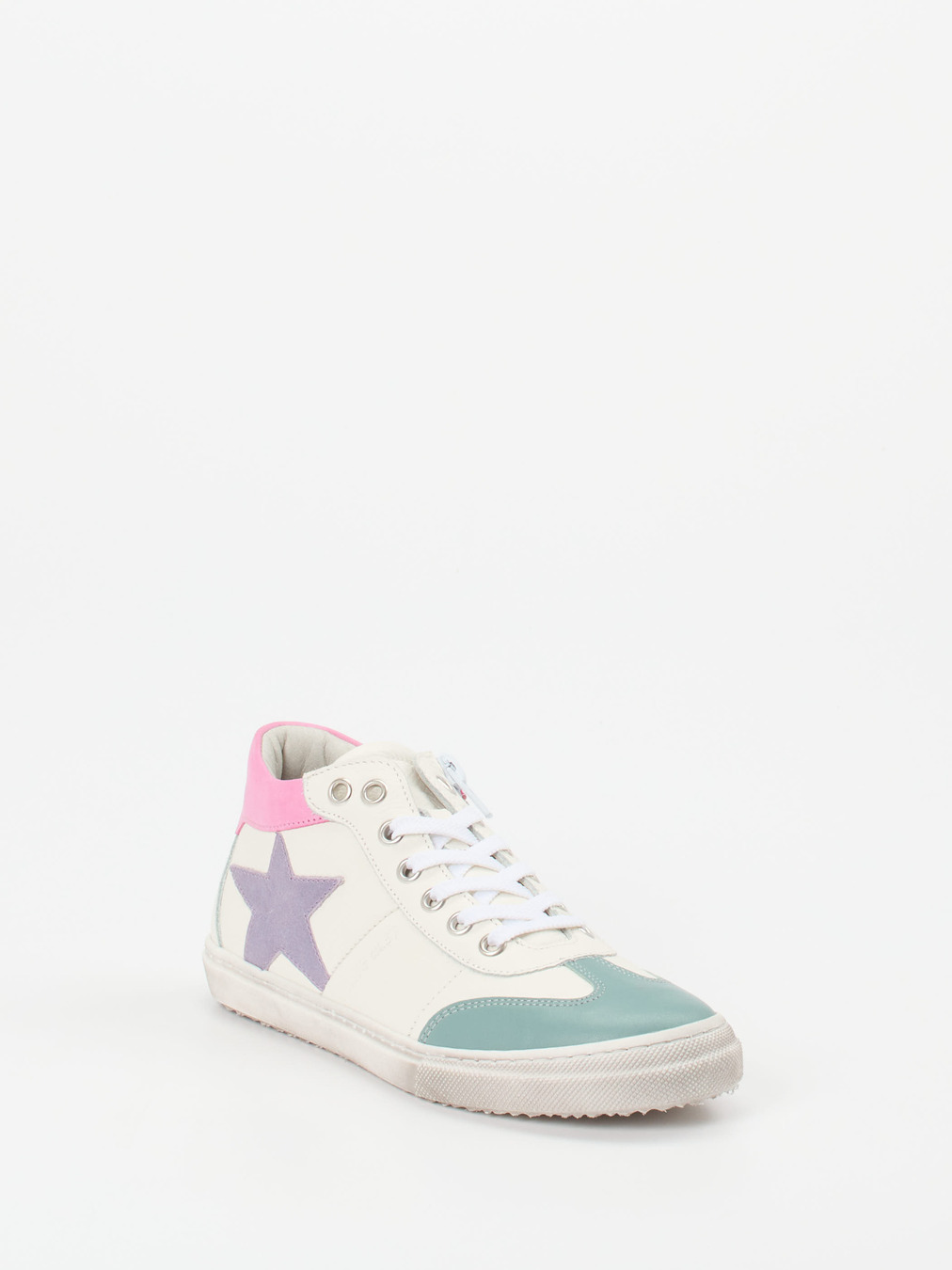 Däumling – Mid-Top Sneaker aus Kalbleder Offwhite