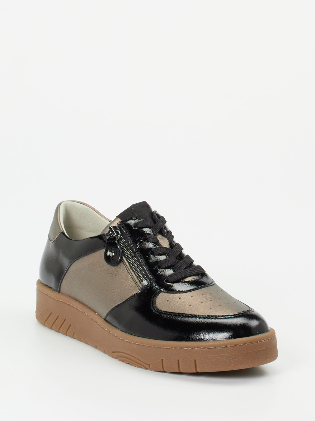 Waldläufer – Komfort-Sneaker aus Metallicleder bronzebraun