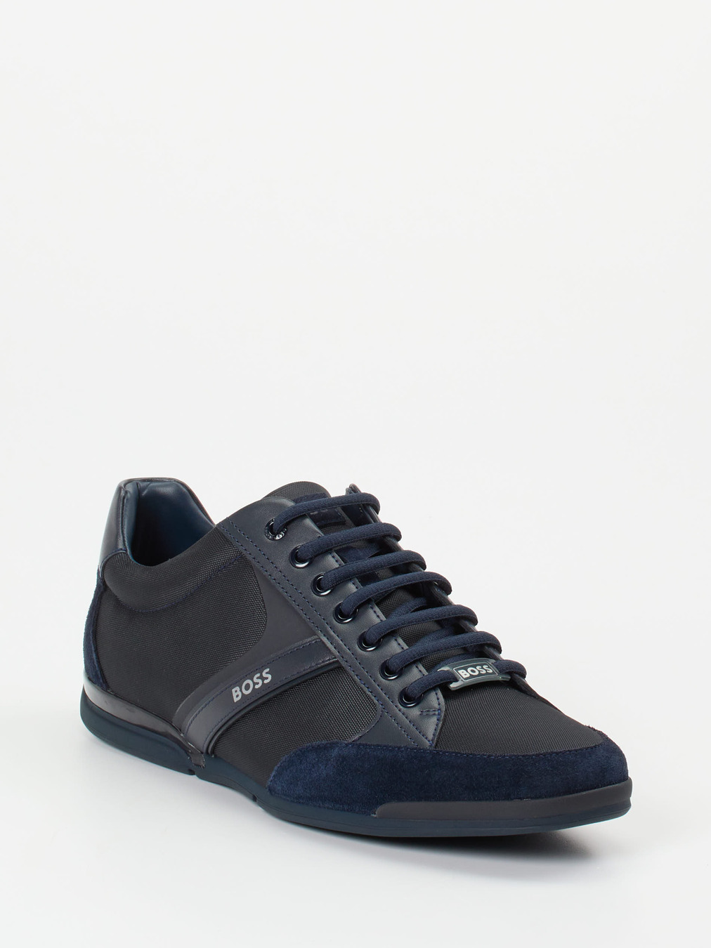 Boss – Sneaker aus Synthetik und Veloursleder Dunkelblau