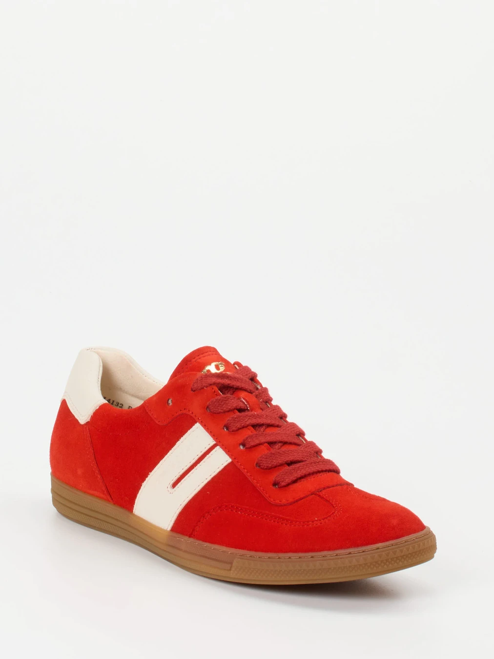 Paul Green – Sneaker aus Veloursleder Tomatenrot
