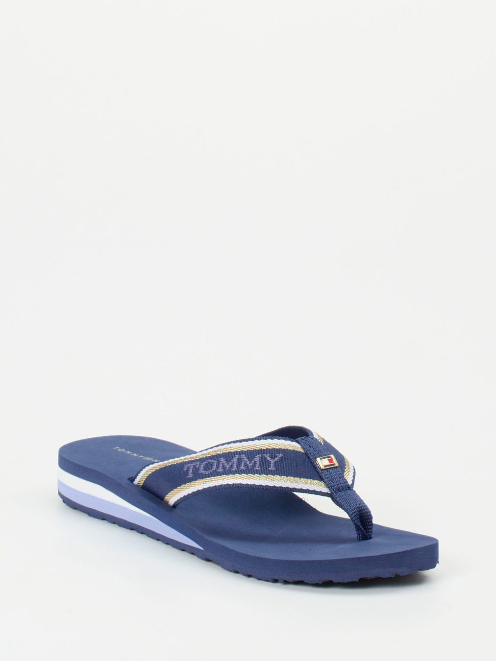 Tommy Hilfiger – Zehentrenner aus Textil in Marineblau