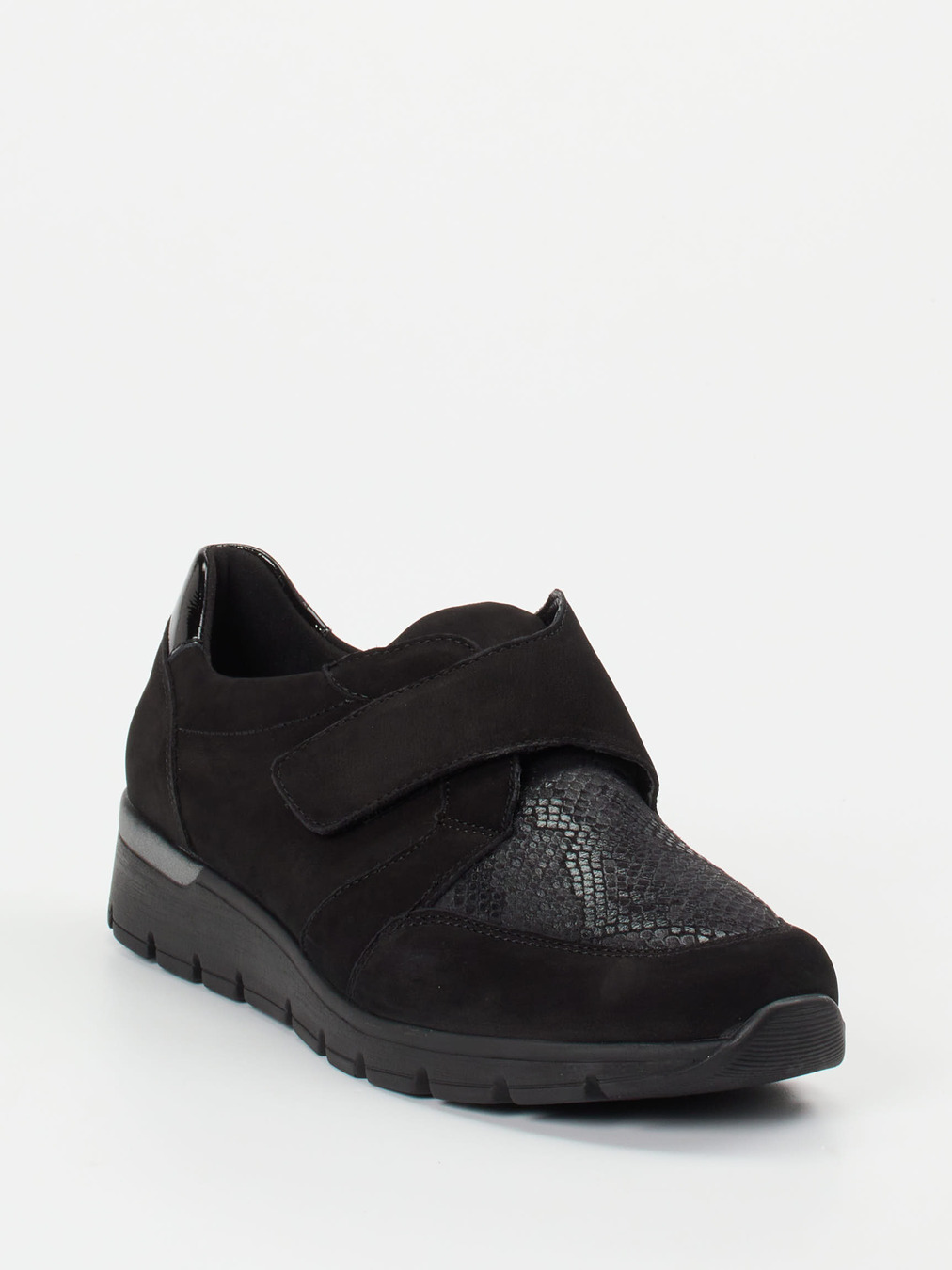 Waldläufer – Komfort-Sneaker aus Nubukleder schwarz
