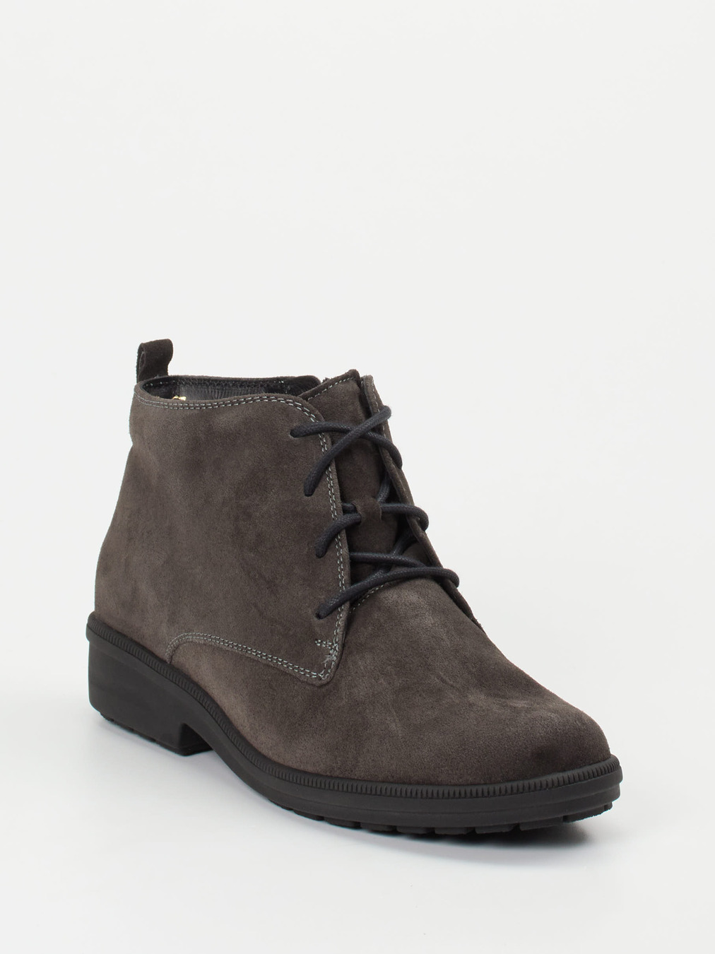 Ganter – Schnürstiefelette aus Veloursleder grau