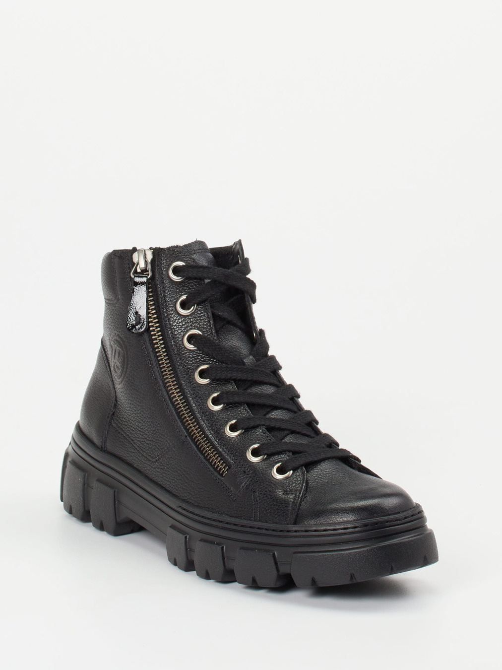 Paul Green – Schnürboots aus Kalbleder Schwarz