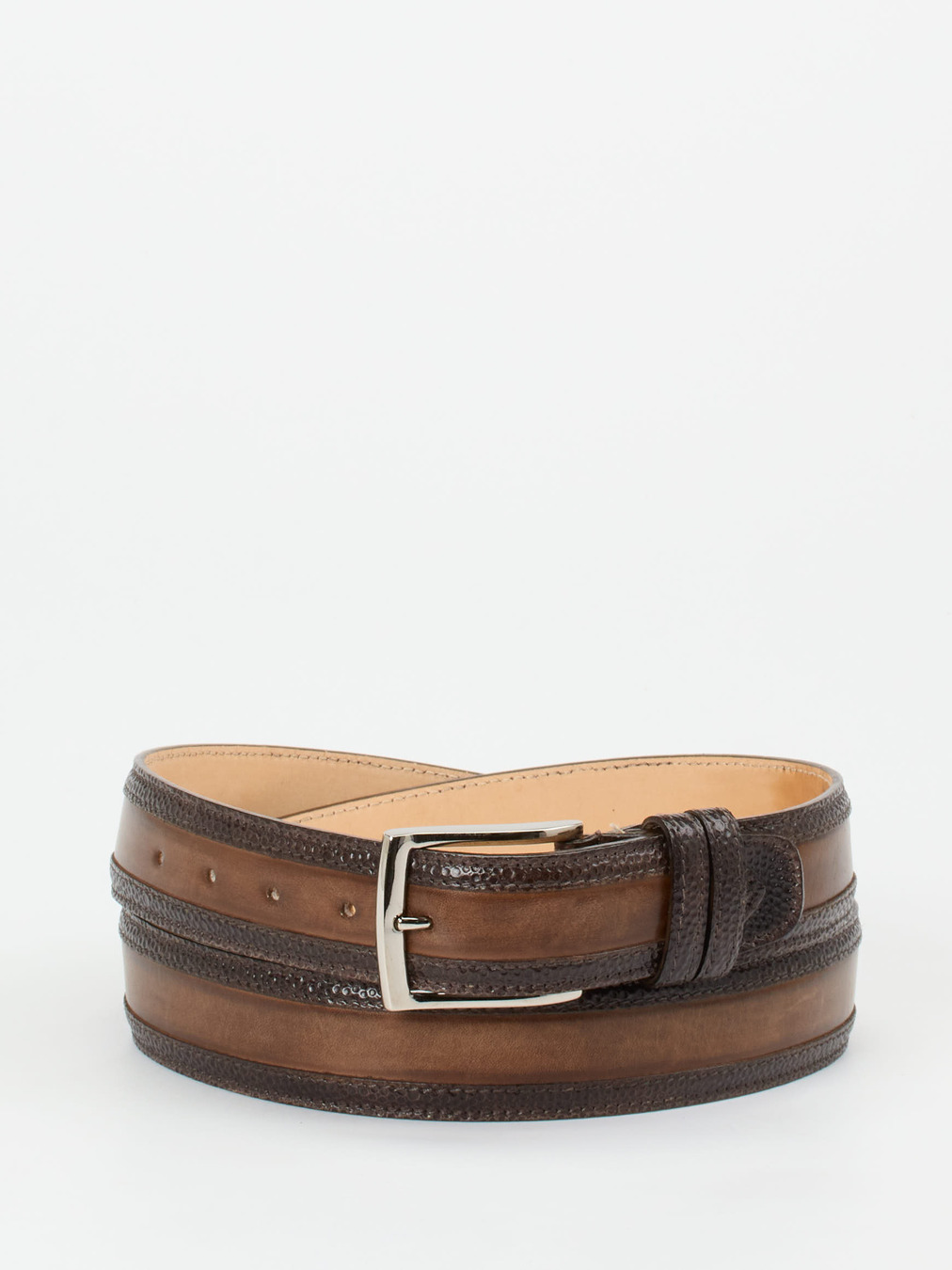 Harris – Ledergürtel aus geprägtem Leder Dunkelbraun