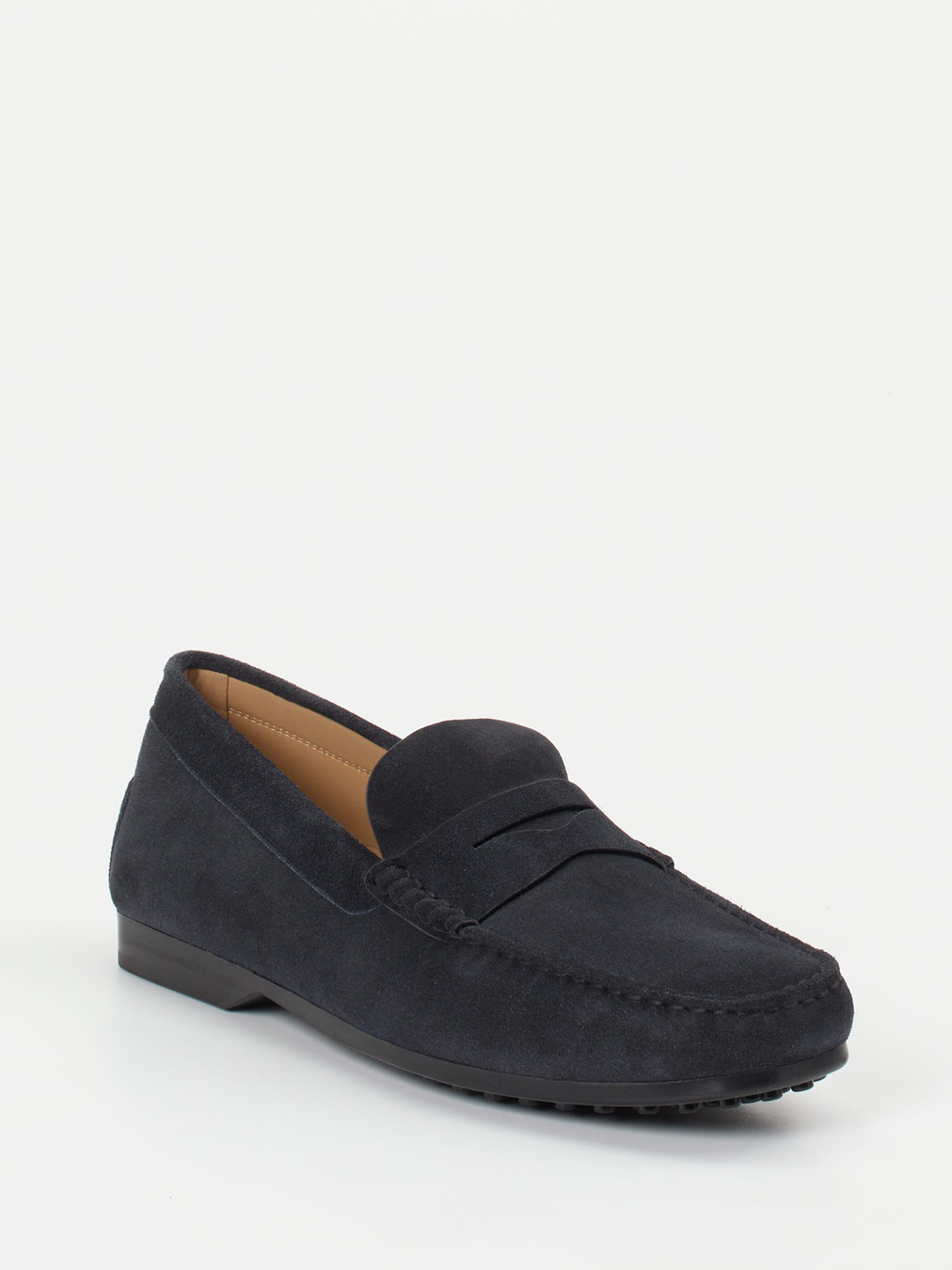Tod's – Penny Loafer aus Veloursleder in Blau