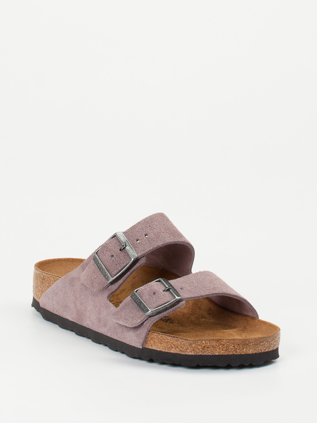 Birkenstock – Zweiriemer-Pantolette aus Veloursleder rosa