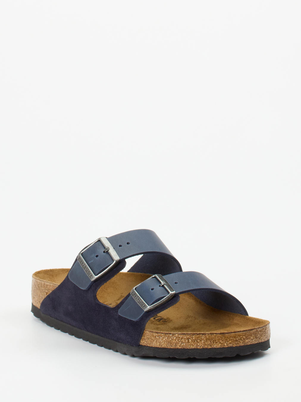 Birkenstock – Zweiriemer-Sandale aus Fettleder blau